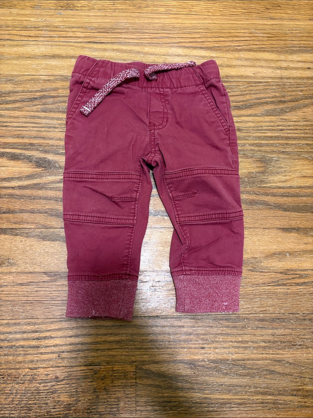 Cat & Jack Burgundy Jogger Pants with Knit Cuffs